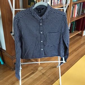 American Apparel cropped flannel shirt